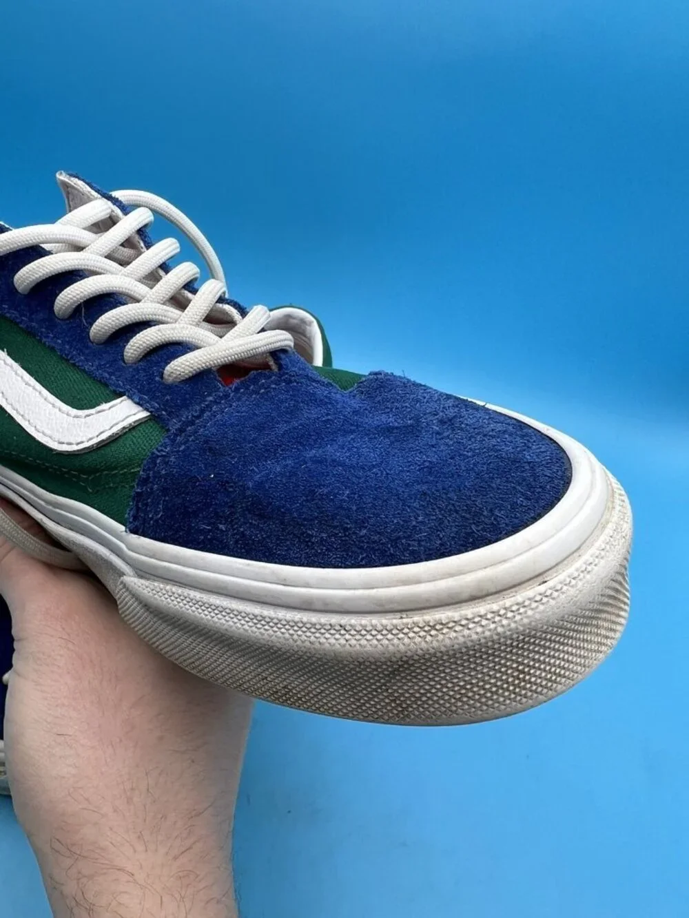 Vans Off The Wall Lace Up Shoes Men Size 6 Skateboard Red Blue Green Multi